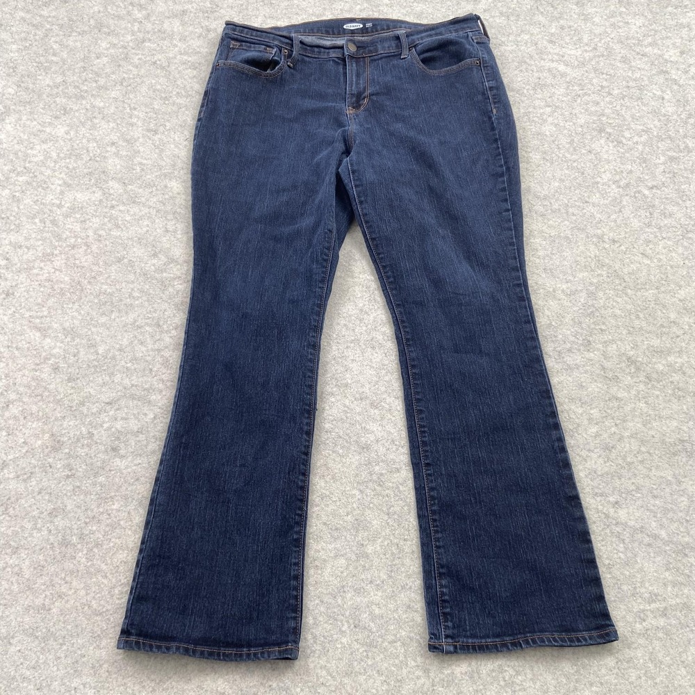 Old Navy Curvy Bootcut Jeans Womens 14 Short (34x28) Blue Stretch Denim